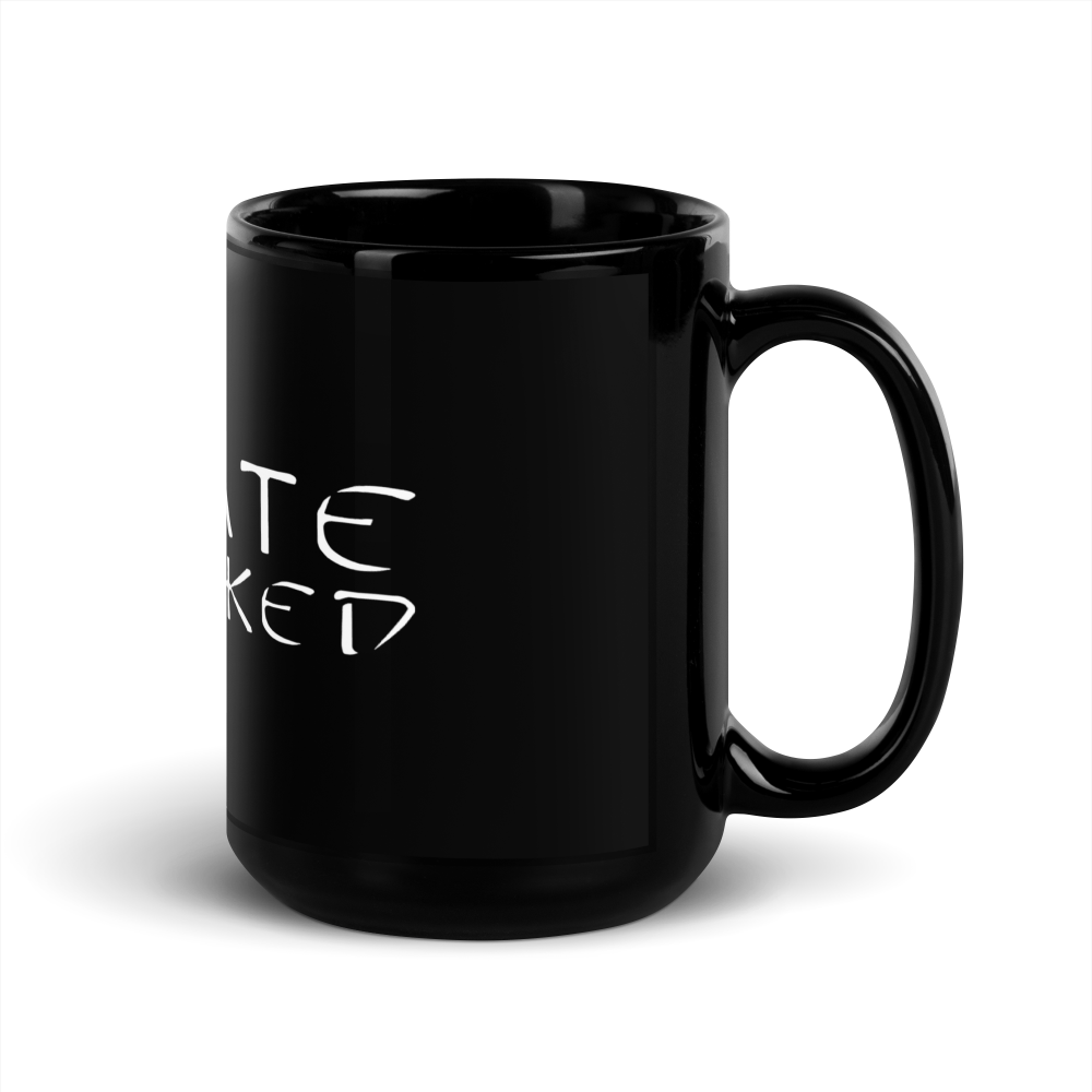 Karate Unlocked Black Mug with White Print Right