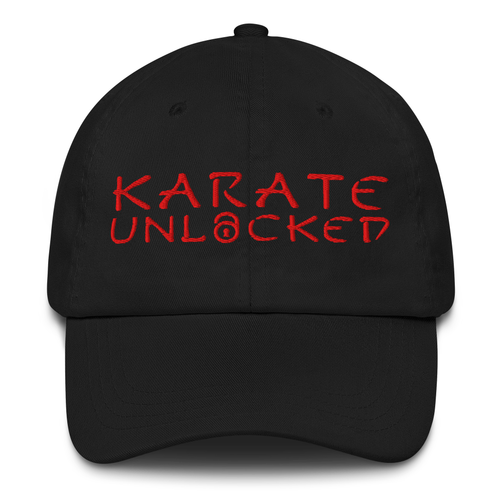 Karate Unlocked Cap in Red Embroidery Front