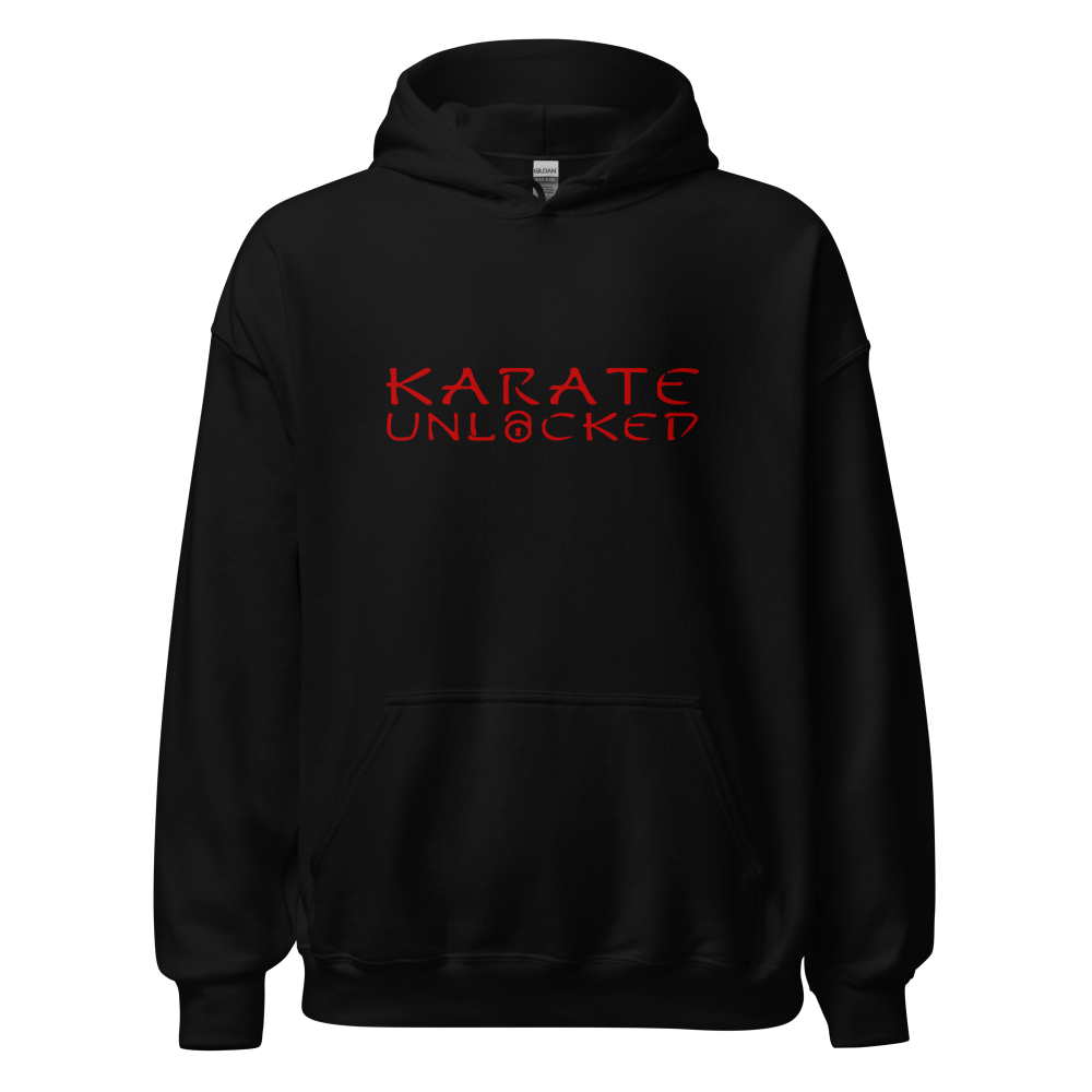 Karate Unlocked Pullover Hoodie in Red Print