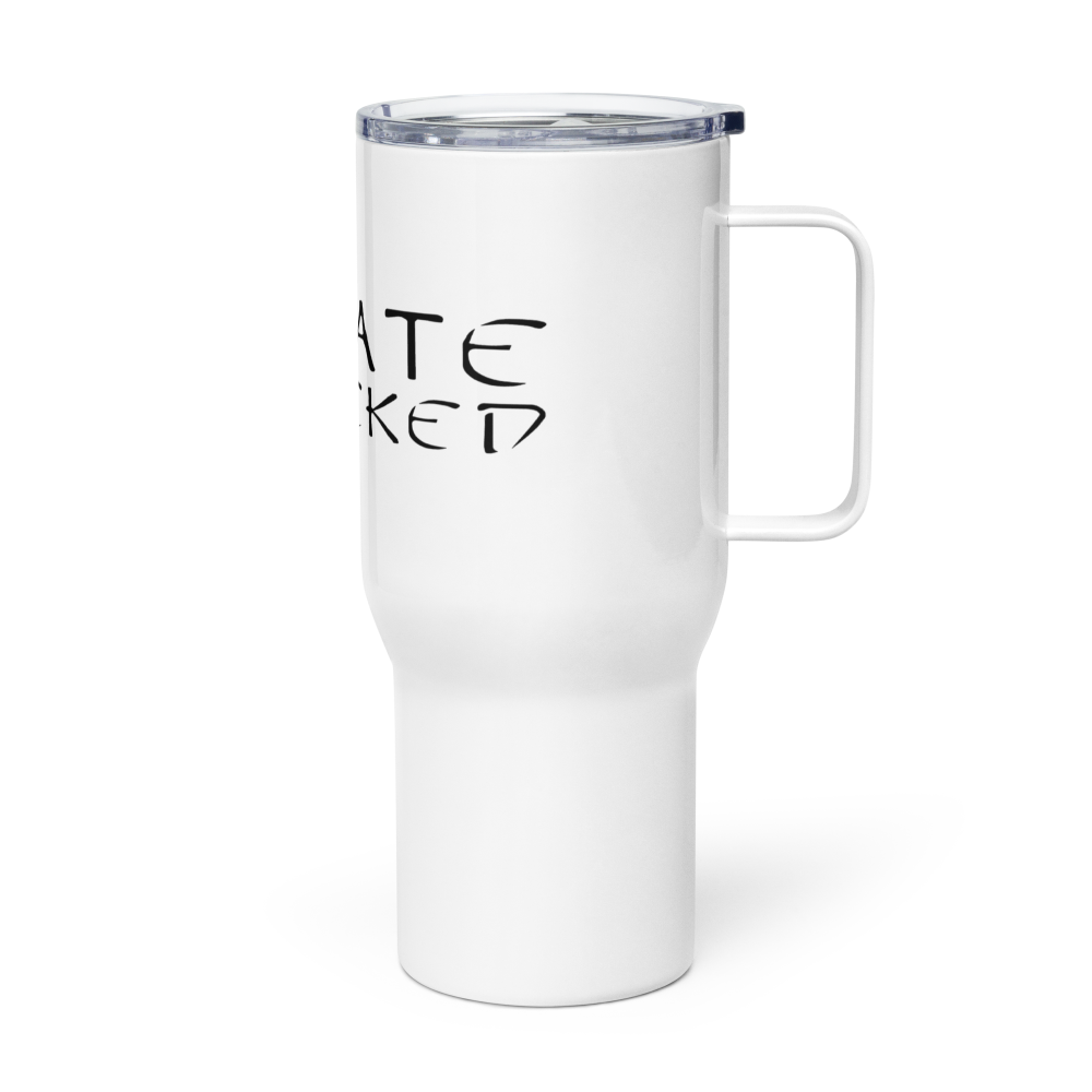 Karate Unlocked Travel Mug with Black Print Left